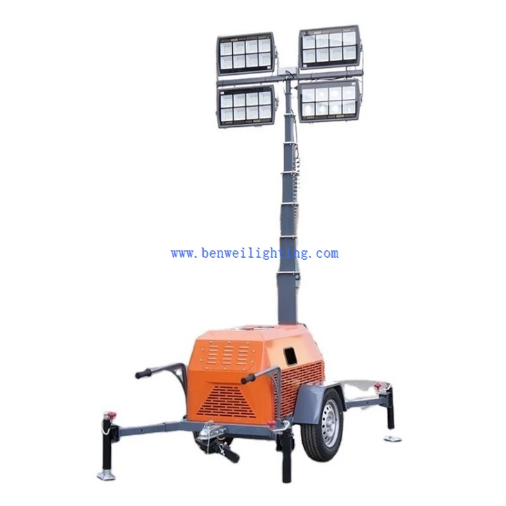 7m Mobile Trailer Light Tower Liftable